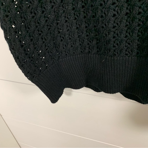 Anthropologie Varley Polo Sweater Collar Monte Short-Sleeve V-Neck Black Size M - Picture 8 of 16